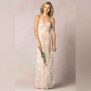 Jenny Yoo Nyla Printed Blush Multi Luxe Chiffon convertible Bridesmaid dress
